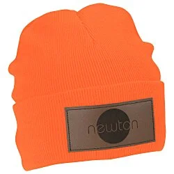 Big Cuff Knit Cap - Laser Engraved Patch - 24 hr