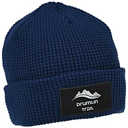 Harbor Waffle Knit Cuff Beanie - Laser Engraved Patch