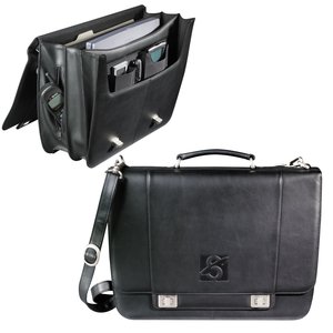 Millennium Leather Deluxe Laptop Saddle Bag Main Image