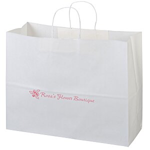 Kraft Paper White Shopping Bag - 12" x 16" Main Image