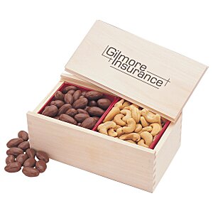 Wooden Box with Almonds & Cashews Main Image