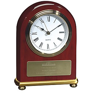 Rosewood & Brass Arch Clock Main Image