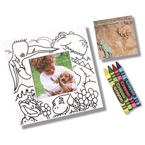 Picture Me Coloring Magnet Frame - Dinosaurs Main Image