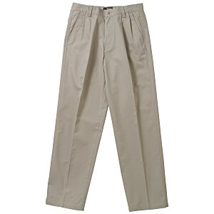 Teflon Treated Pleated Twill Pants - Men's Main Image