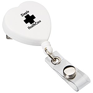 Heart Shaped Retractable Badge Holder - Opaque Main Image