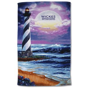Scenic Beach Towel - Lighthouse Design Main Image