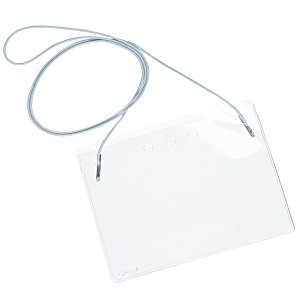 Clear Vinyl Badge Holder with Elastic Neck Cord Main Image