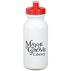 Sport Bottle with Push Pull Lid - 20 oz. - White - 24 hr Main Image