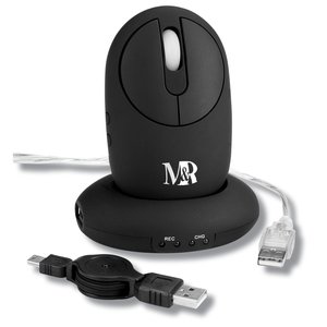 Rechargeable Wireless Mouse w/4 Port USB Hub Main Image
