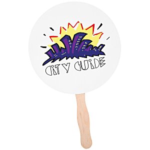 Hand Fan - 8" Round - Full Color Main Image