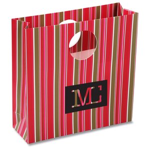 Round Handle Gift Bag - Fuchsia Stripe Main Image