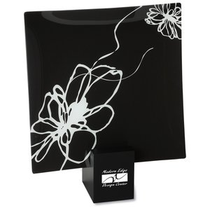 Designer Glass Plate - Floral Sketch - 12" Main Image