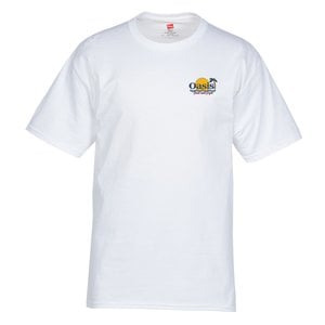 Hanes Tagless 6.1 oz. T-Shirt - Embroidered - White Main Image