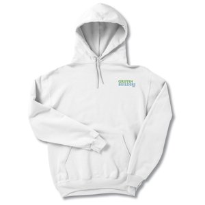 Jerzees NuBlend Hooded Sweatshirt - Embroidered - White Main Image