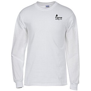 Gildan 6 oz. Ultra Cotton LS T-Shirt - Men's - White - Screen Main Image