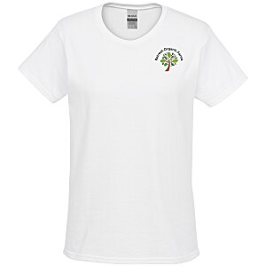 Gildan 6 oz. Ultra Cotton T-Shirt - Ladies' - Embroidered - White Main Image