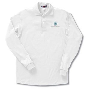 Jerzees Spotshield LS Jersey Knit Shirt - White Main Image