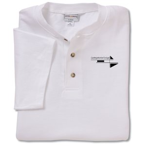 Anvil Henley T-Shirt - White Main Image
