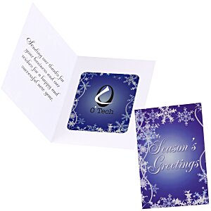 Greeting Card with Magnetic Photo Frame - Snowflakes Main Image