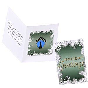 Greeting Card with Magnetic Photo Frame - Holiday Evergreen Main Image
