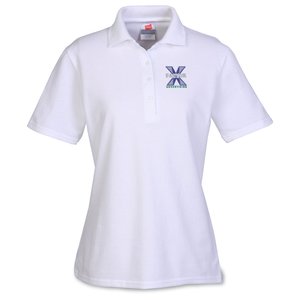 Hanes ComfortSoft Cotton Pique Shirt - Ladies' - White Main Image