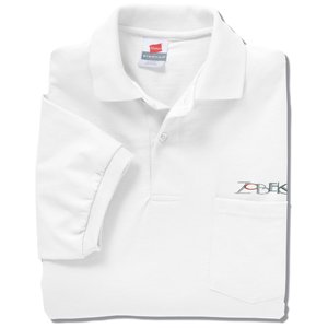 Hanes ComfortBlend 50/50 Jersey Pocket Sport Shirt - White Main Image