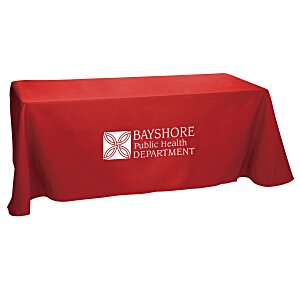 Hemmed Open-Back Poly/Cotton Table Throw - 6' - 24 hr Main Image
