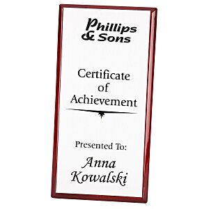 Rosewood Finished Plaque with Aluminum Plate - 12" Main Image