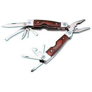 Wood Handle Multi-Tool with Pliers Main Image
