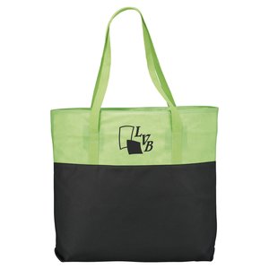 Zippered Two-Tone Tote - Closeout Main Image