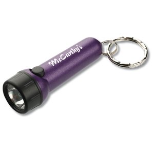 Metallic Mini Flashlight Key Ring - Closeout Main Image