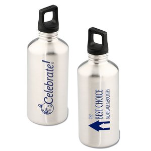 h2go Stainless Bottle - 20 oz. - Celebrate - Silver Main Image