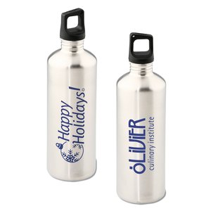 h2go Stainless Bottle - 24 oz. - Happy Holidays - Silver Main Image