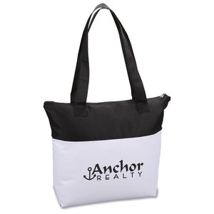 Two-Tone Zippered Tote - Closeout Main Image