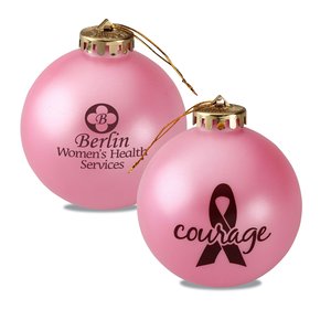 Breast Cancer Awareness Ornament - Ribbon with Courage Main Image