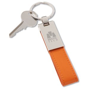 Key Tag with Simulated Leather Loop - Closeout Main Image