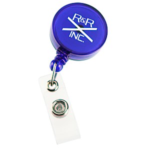Economy Retractable Badge Holder - Round - Translucent Main Image