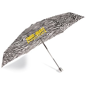 totes Mini Auto Open/Close Umbrella w/Case - Zebra Main Image