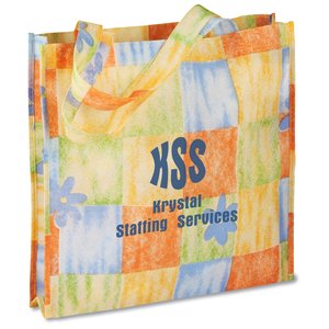 Polypropylene Patterned Gusseted Tote - Closeout Main Image