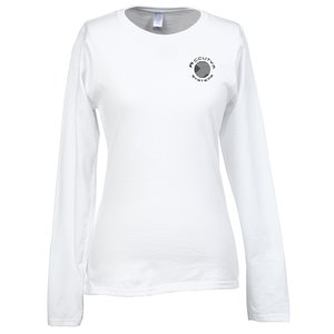Gildan Softstyle LS T-Shirt - Ladies' - Screen - White Main Image