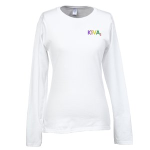 Gildan Softstyle LS T-Shirt - Ladies' - Emb - White Main Image