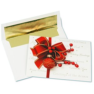 Red Ornament Greeting Card Main Image