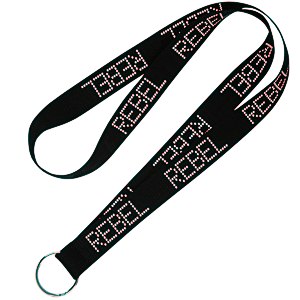 Rhinestone Polyester Lanyard - 3/4" Main Image