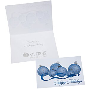 Blue & Silver Ornaments Greeting Card Main Image