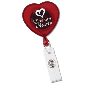 Red Heart Badge Holder - Closeout Main Image