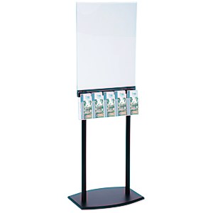 Floor Poster Stand with 5 Pockets - Black Main Image