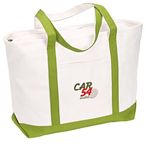 Large Heavyweight Cotton Canvas Boat Tote - Embroidered Main Image