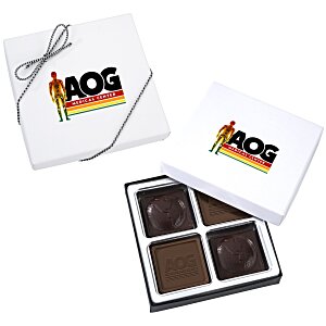 Molded Chocolate Squares - 4-Pieces - Full Color Main Image