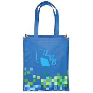 Inspirations Laminated Grocery Tote - 15" x 13" -  Blue Main Image