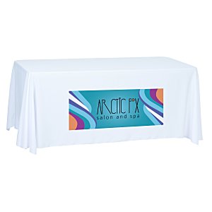 Open-Back Polyester Table Throw - 6' - Front Panel - Full Color Main Image